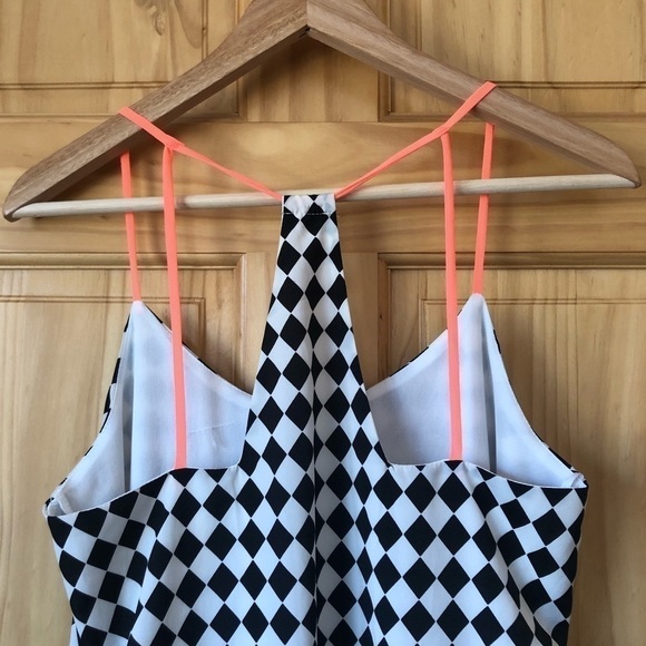 ALYA retro racing check neon strap dress size small - Picture 4 of 9